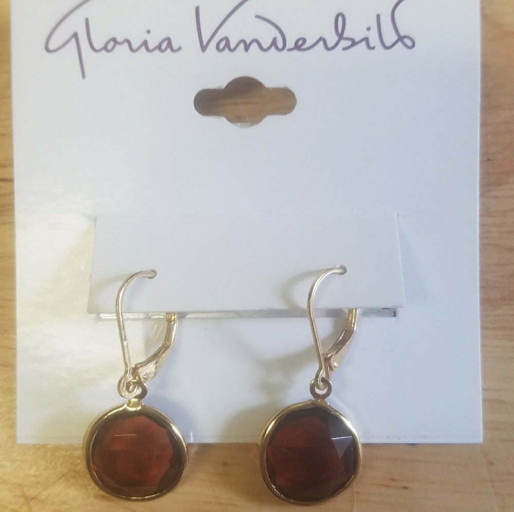 Gloria Vanderbilt amber gemstone drop earrings